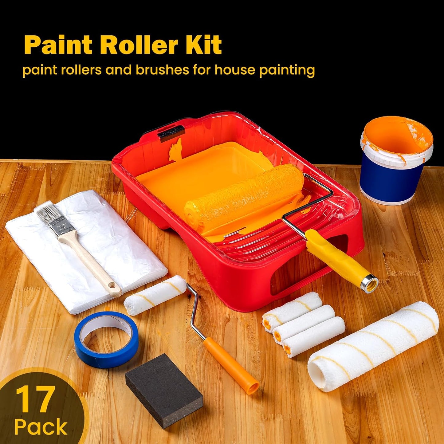 Foam Paint Roller, 2 Inch Mini Paint Roller Kit 9 Pack, Small Paint Roller with Tray and Liner, Small Paint Rollers 2 Inch, Mini Rollers for Painting Furniture, Stenciling, Art Crafts