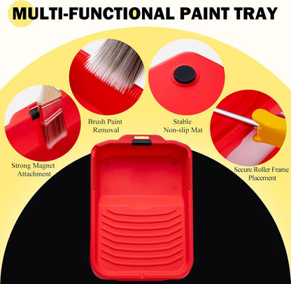 Foam Paint Roller, 2 Inch Mini Paint Roller Kit 9 Pack, Small Paint Roller with Tray and Liner, Small Paint Rollers 2 Inch, Mini Rollers for Painting Furniture, Stenciling, Art Crafts