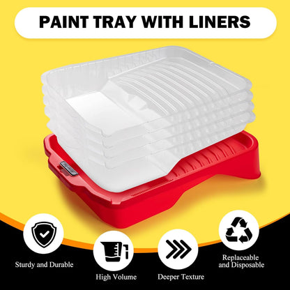 Foam Paint Roller, 2 Inch Mini Paint Roller Kit 9 Pack, Small Paint Roller with Tray and Liner, Small Paint Rollers 2 Inch, Mini Rollers for Painting Furniture, Stenciling, Art Crafts