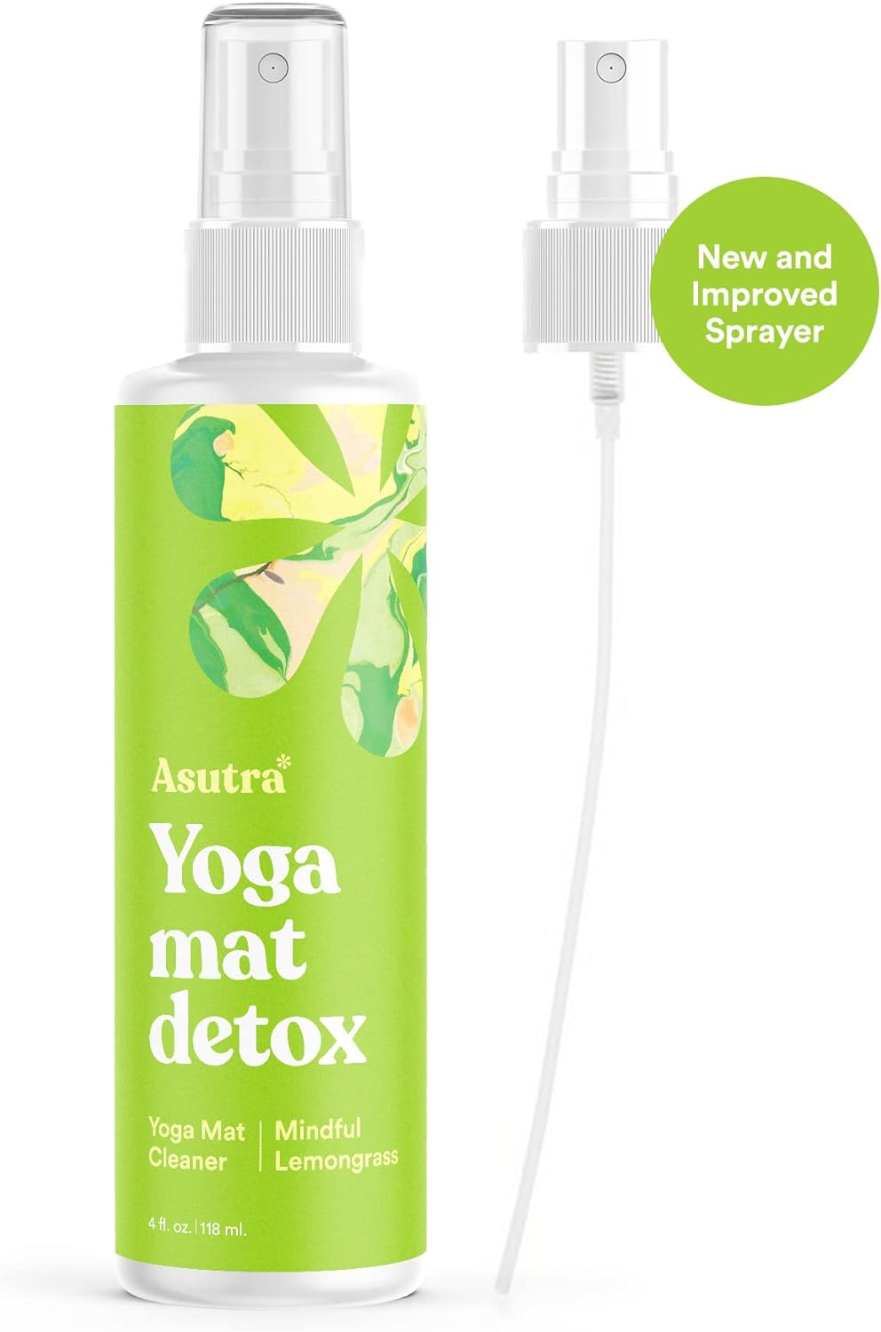 ASUTRA Yoga Mat Cleaner Spray (Peaceful Lavender), 4 fl oz - No Slippery Residue, Organic Essential Oils, Deep-Cleansing for Fitness Gear & Gym Equipment, Microfiber Towel Included