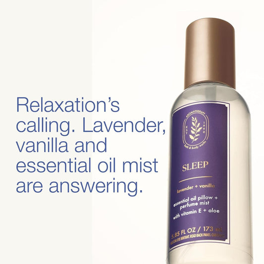 Aromatherapy Lavender Vanilla Essential Oil Mist, Body Spray with Vitamin E and Aloe, Pillow Spray for Calming Bedtime Relaxation, 5.3 fl oz - 1 Pack