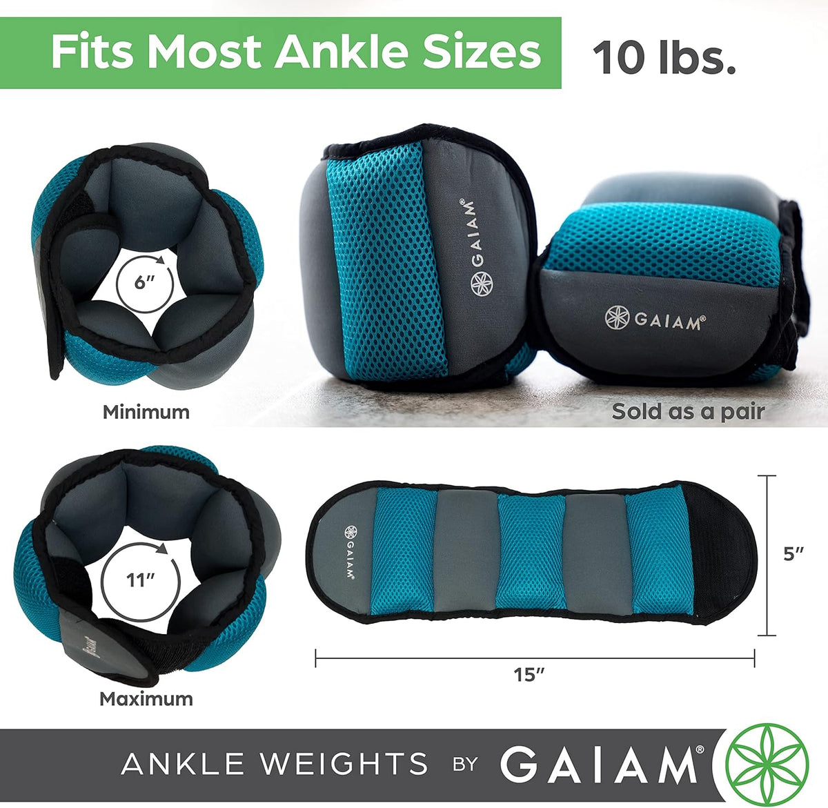 Ankle Weights, Wearable Bracelet to Strengthen, Tone & Sculpt, Adjustable Ankle Weights for Women & Men for Yoga, Dance, Pilates, Barre, Cardio, Home & Gym Use