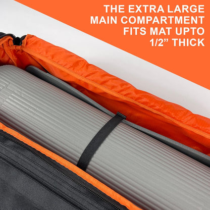 Tactical Inspired Yoga Bag for Adult Men. Heavy Duty Yoga Bags and Carriers Fits All Your Stuff. Yoga Mat Bag with Expandable Compartment for 2 Yoga Blocks & Multiple Pockets - Yoga Mat Carrier