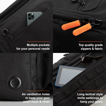 Tactical Inspired Yoga Bag for Adult Men. Heavy Duty Yoga Bags and Carriers Fits All Your Stuff. Yoga Mat Bag with Expandable Compartment for 2 Yoga Blocks & Multiple Pockets - Yoga Mat Carrier