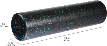 High Density Foam Roller for Exercise and Recovery, 24 Inches, Blue Speckled