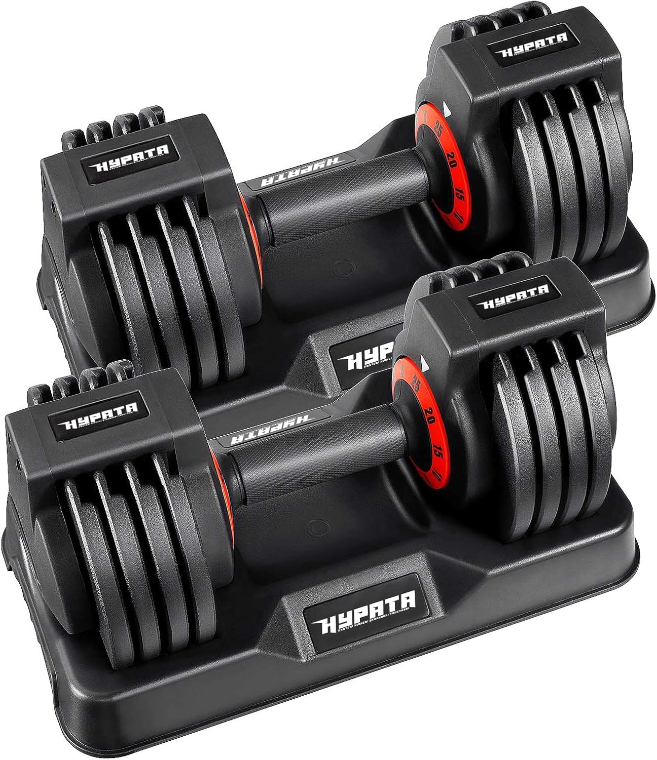 25/55 lbs Pair Adjustable Dumbbell Set, Adiust Dumbbell Weight for Exercises Pair Dumbbells for Men and Women in Home