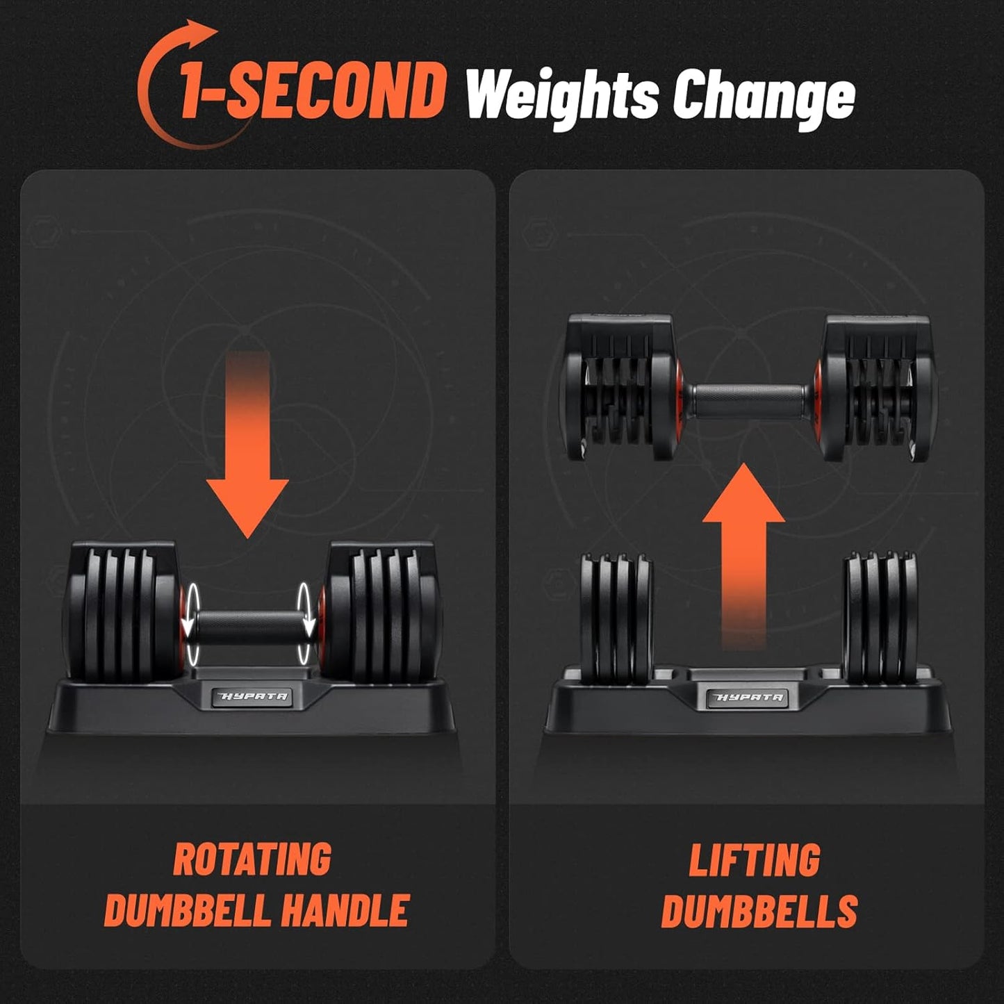 25/55 lbs Pair Adjustable Dumbbell Set, Adiust Dumbbell Weight for Exercises Pair Dumbbells for Men and Women in Home