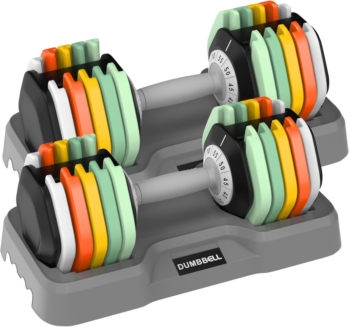 25/55 lbs Pair Adjustable Dumbbell Set, Adiust Dumbbell Weight for Exercises Pair Dumbbells for Men and Women in Home