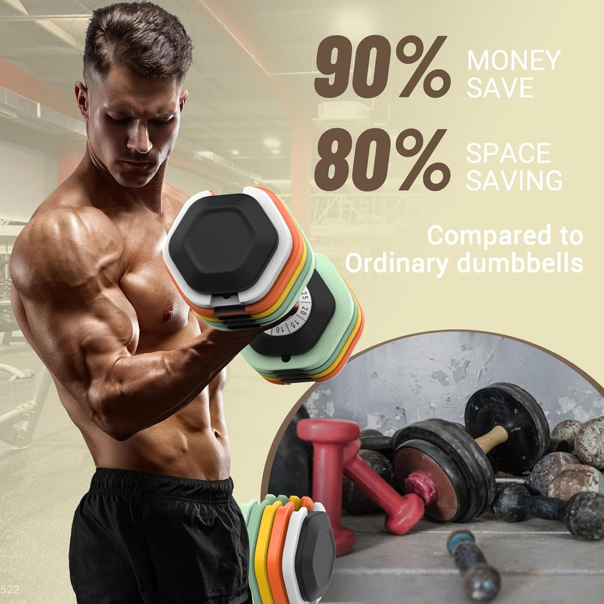 25/55 lbs Pair Adjustable Dumbbell Set, Adiust Dumbbell Weight for Exercises Pair Dumbbells for Men and Women in Home