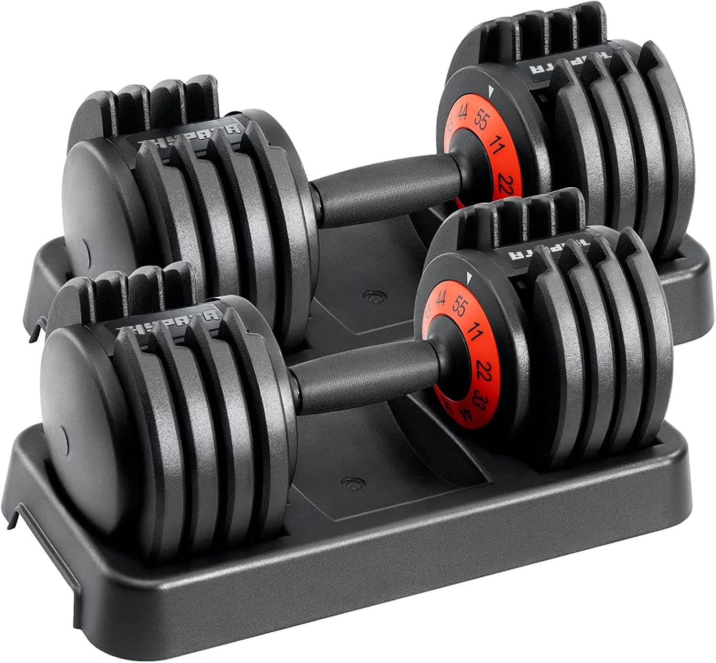 25/55 lbs Pair Adjustable Dumbbell Set, Adiust Dumbbell Weight for Exercises Pair Dumbbells for Men and Women in Home