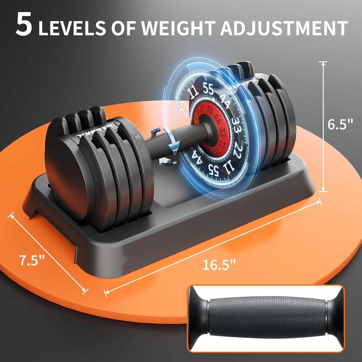25/55 lbs Pair Adjustable Dumbbell Set, Adiust Dumbbell Weight for Exercises Pair Dumbbells for Men and Women in Home