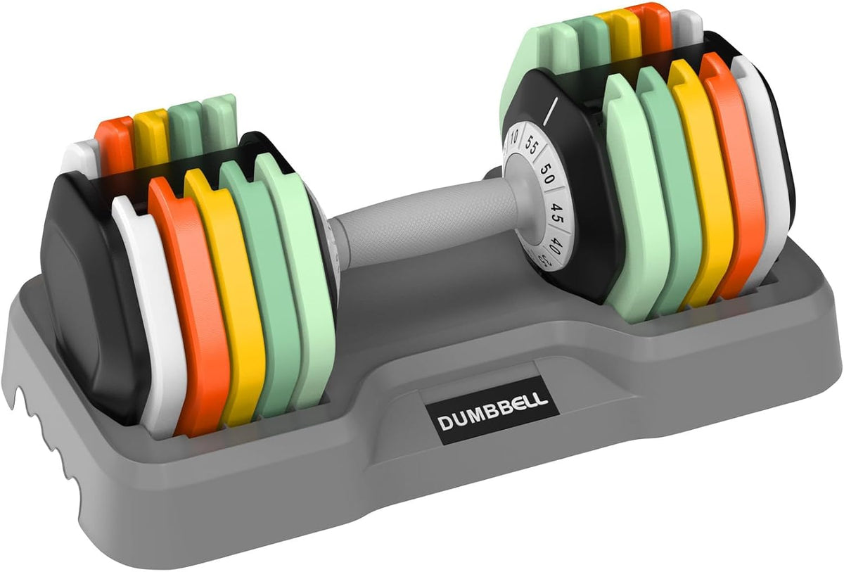 25/55 lbs Pair Adjustable Dumbbell Set, Adiust Dumbbell Weight for Exercises Pair Dumbbells for Men and Women in Home