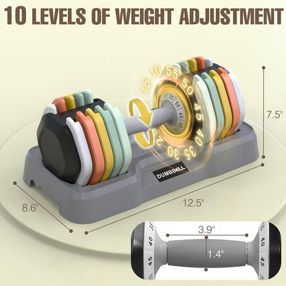 25/55 lbs Pair Adjustable Dumbbell Set, Adiust Dumbbell Weight for Exercises Pair Dumbbells for Men and Women in Home