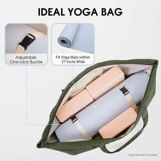 Large Yoga Mat Bag Trolley Sleeve Gym Carrier Shoe Bag Wet Pocket | water-resistant fabric, large capacity,wide full-zip opening,separate shoe bag,2 yoga mat holder straps,multi-pocket storage