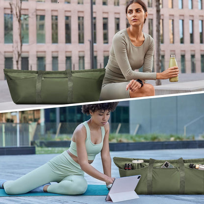 Large Yoga Mat Bag Trolley Sleeve Gym Carrier Shoe Bag Wet Pocket | water-resistant fabric, large capacity,wide full-zip opening,separate shoe bag,2 yoga mat holder straps,multi-pocket storage