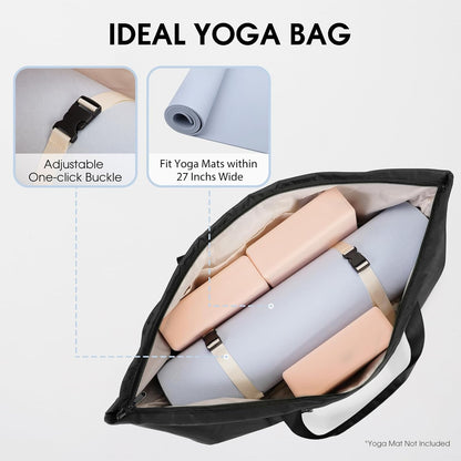 Large Yoga Mat Bag Trolley Sleeve Gym Carrier Shoe Bag Wet Pocket | water-resistant fabric, large capacity,wide full-zip opening,separate shoe bag,2 yoga mat holder straps,multi-pocket storage