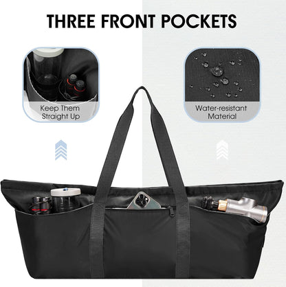 Large Yoga Mat Bag Trolley Sleeve Gym Carrier Shoe Bag Wet Pocket | water-resistant fabric, large capacity,wide full-zip opening,separate shoe bag,2 yoga mat holder straps,multi-pocket storage