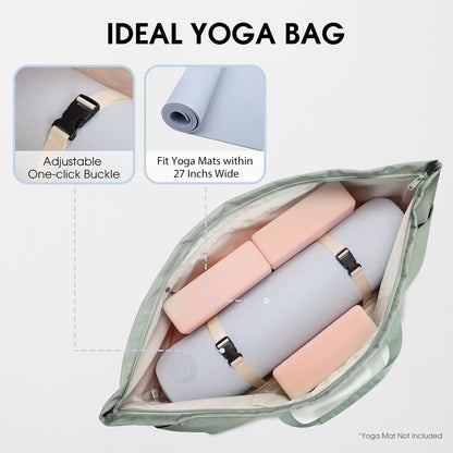Large Yoga Mat Bag Trolley Sleeve Gym Carrier Shoe Bag Wet Pocket | water-resistant fabric, large capacity,wide full-zip opening,separate shoe bag,2 yoga mat holder straps,multi-pocket storage