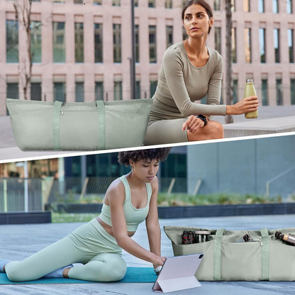 Large Yoga Mat Bag Trolley Sleeve Gym Carrier Shoe Bag Wet Pocket | water-resistant fabric, large capacity,wide full-zip opening,separate shoe bag,2 yoga mat holder straps,multi-pocket storage