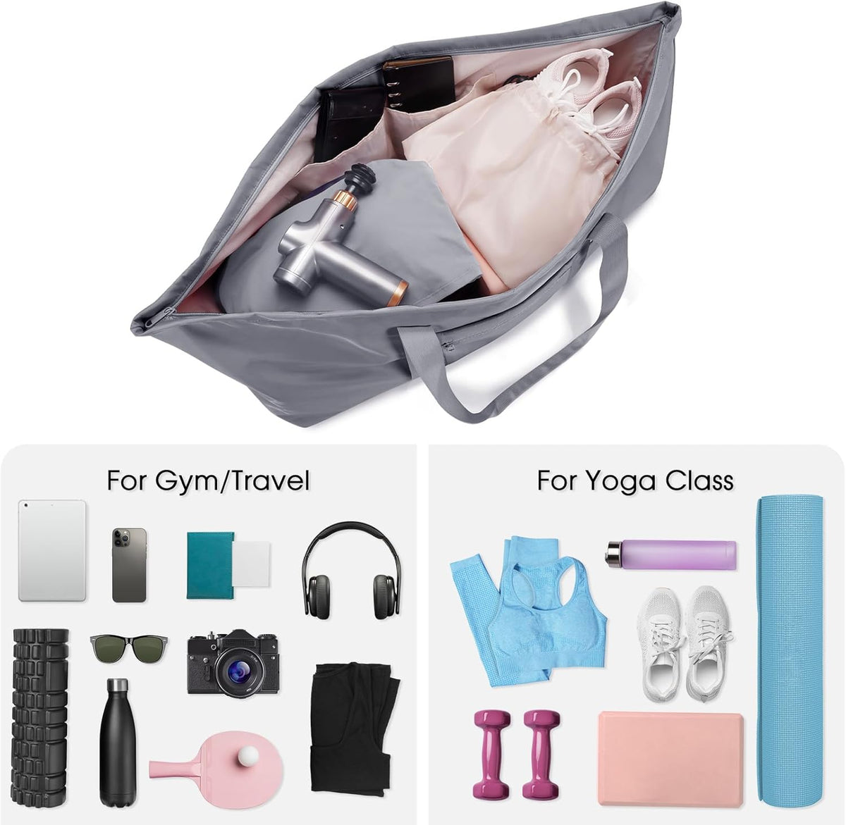 Large Yoga Mat Bag Trolley Sleeve Gym Carrier Shoe Bag Wet Pocket | water-resistant fabric, large capacity,wide full-zip opening,separate shoe bag,2 yoga mat holder straps,multi-pocket storage