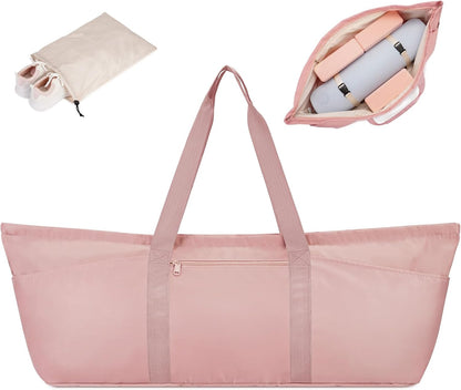 Large Yoga Mat Bag Trolley Sleeve Gym Carrier Shoe Bag Wet Pocket | water-resistant fabric, large capacity,wide full-zip opening,separate shoe bag,2 yoga mat holder straps,multi-pocket storage