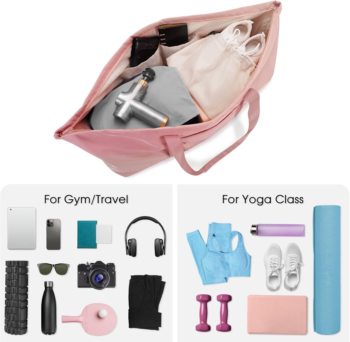 Large Yoga Mat Bag Trolley Sleeve Gym Carrier Shoe Bag Wet Pocket | water-resistant fabric, large capacity,wide full-zip opening,separate shoe bag,2 yoga mat holder straps,multi-pocket storage