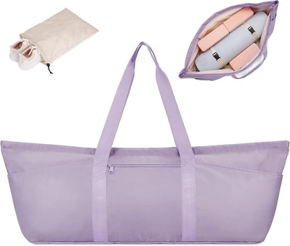 Large Yoga Mat Bag Trolley Sleeve Gym Carrier Shoe Bag Wet Pocket | water-resistant fabric, large capacity,wide full-zip opening,separate shoe bag,2 yoga mat holder straps,multi-pocket storage