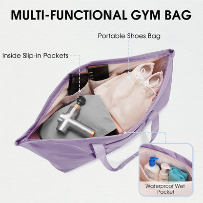 Large Yoga Mat Bag Trolley Sleeve Gym Carrier Shoe Bag Wet Pocket | water-resistant fabric, large capacity,wide full-zip opening,separate shoe bag,2 yoga mat holder straps,multi-pocket storage