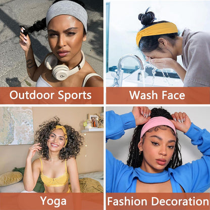 3Pcs Headbands for Women Workout, Women's Fashion Non Slip Moisture Wicking Sweatband for Sports Athletic Yoga Headband
