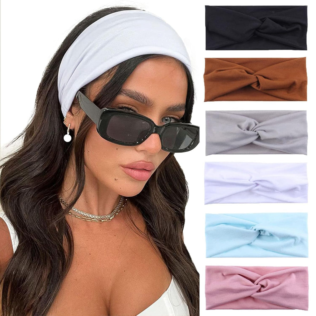 3Pcs Headbands for Women Workout, Women's Fashion Non Slip Moisture Wicking Sweatband for Sports Athletic Yoga Headband