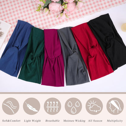 3Pcs Headbands for Women Workout, Women's Fashion Non Slip Moisture Wicking Sweatband for Sports Athletic Yoga Headband
