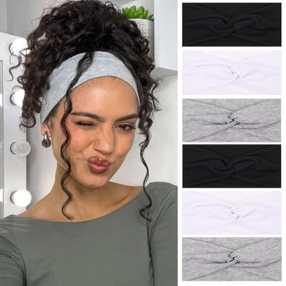 3Pcs Headbands for Women Workout, Women's Fashion Non Slip Moisture Wicking Sweatband for Sports Athletic Yoga Headband