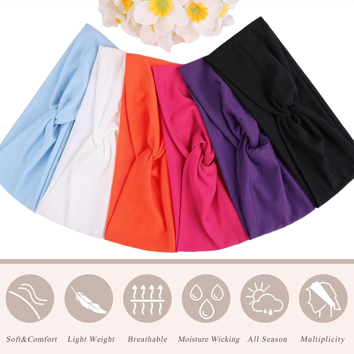 3Pcs Headbands for Women Workout, Women's Fashion Non Slip Moisture Wicking Sweatband for Sports Athletic Yoga Headband
