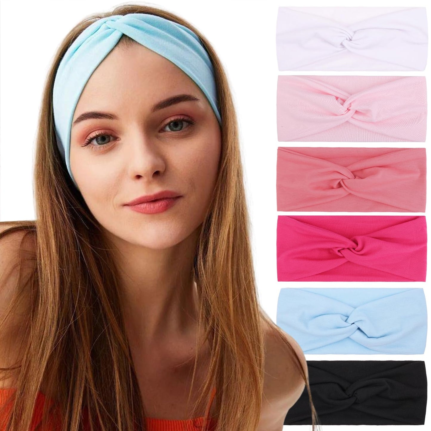 3Pcs Headbands for Women Workout, Women's Fashion Non Slip Moisture Wicking Sweatband for Sports Athletic Yoga Headband