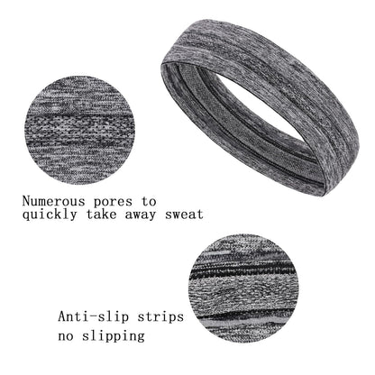 3Pcs Headbands for Women Workout, Women's Fashion Non Slip Moisture Wicking Sweatband for Sports Athletic Yoga Headband