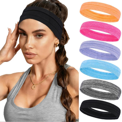 3Pcs Headbands for Women Workout, Women's Fashion Non Slip Moisture Wicking Sweatband for Sports Athletic Yoga Headband