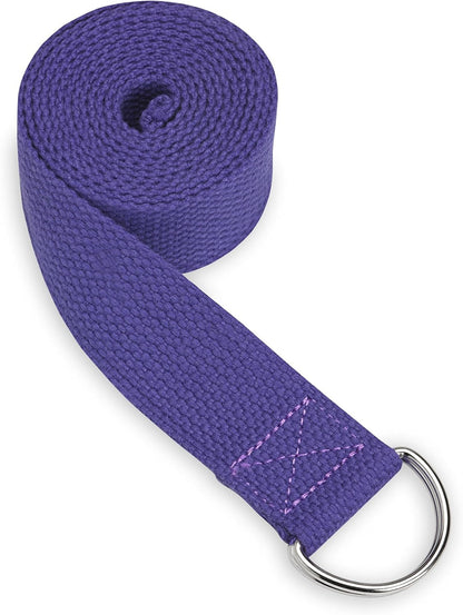 Yoga Strap Premium Athletic Stretch Band with Adjustable Metal D-Ring Buckle Loop | Exercise & Fitness Stretching for Yoga, Pilates, Physical Therapy, Dance, Gym Workouts