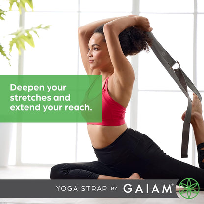 Yoga Strap Premium Athletic Stretch Band with Adjustable Metal D-Ring Buckle Loop | Exercise & Fitness Stretching for Yoga, Pilates, Physical Therapy, Dance, Gym Workouts