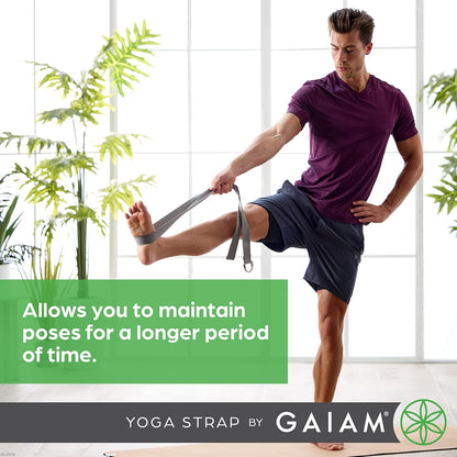 Yoga Strap Premium Athletic Stretch Band with Adjustable Metal D-Ring Buckle Loop | Exercise & Fitness Stretching for Yoga, Pilates, Physical Therapy, Dance, Gym Workouts