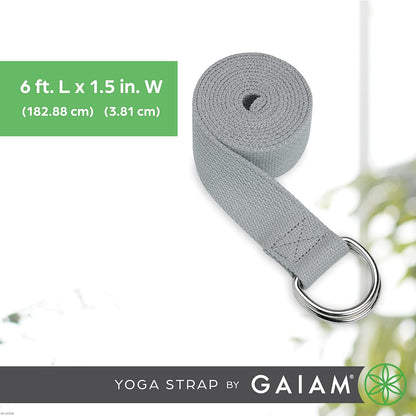 Yoga Strap Premium Athletic Stretch Band with Adjustable Metal D-Ring Buckle Loop | Exercise & Fitness Stretching for Yoga, Pilates, Physical Therapy, Dance, Gym Workouts