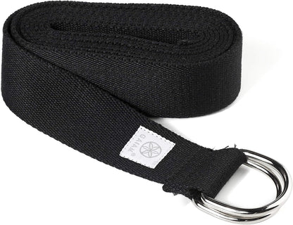 Yoga Strap Premium Athletic Stretch Band with Adjustable Metal D-Ring Buckle Loop | Exercise & Fitness Stretching for Yoga, Pilates, Physical Therapy, Dance, Gym Workouts