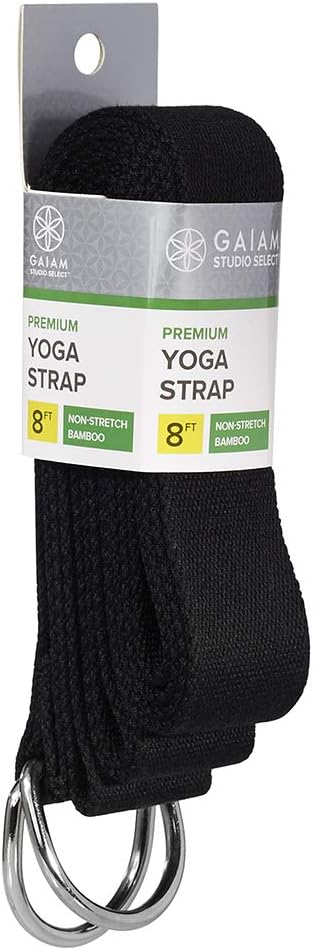 Yoga Strap Premium Athletic Stretch Band with Adjustable Metal D-Ring Buckle Loop | Exercise & Fitness Stretching for Yoga, Pilates, Physical Therapy, Dance, Gym Workouts