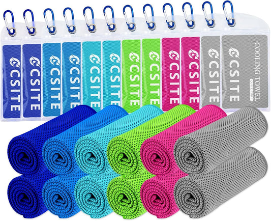 Cooling Towels for Neck and Face - 4 Pack 47x12 Inch Ice Cold Microfiber Towels, Soft & Breathable Cooling Towel for Hot Weather, Sports, Yoga, Workout, Running, Golf, Camping