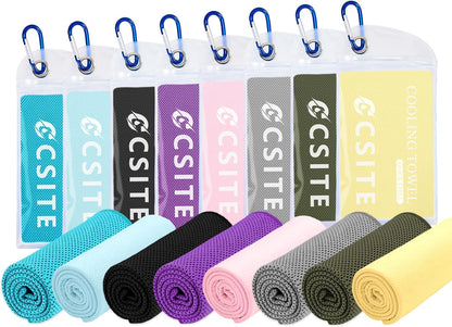 Cooling Towels for Neck and Face - 4 Pack 47x12 Inch Ice Cold Microfiber Towels, Soft & Breathable Cooling Towel for Hot Weather, Sports, Yoga, Workout, Running, Golf, Camping