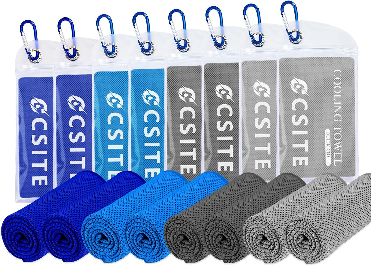 Cooling Towels for Neck and Face - 4 Pack 47x12 Inch Ice Cold Microfiber Towels, Soft & Breathable Cooling Towel for Hot Weather, Sports, Yoga, Workout, Running, Golf, Camping