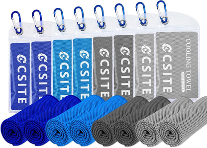 Cooling Towels for Neck and Face - 4 Pack 47x12 Inch Ice Cold Microfiber Towels, Soft & Breathable Cooling Towel for Hot Weather, Sports, Yoga, Workout, Running, Golf, Camping