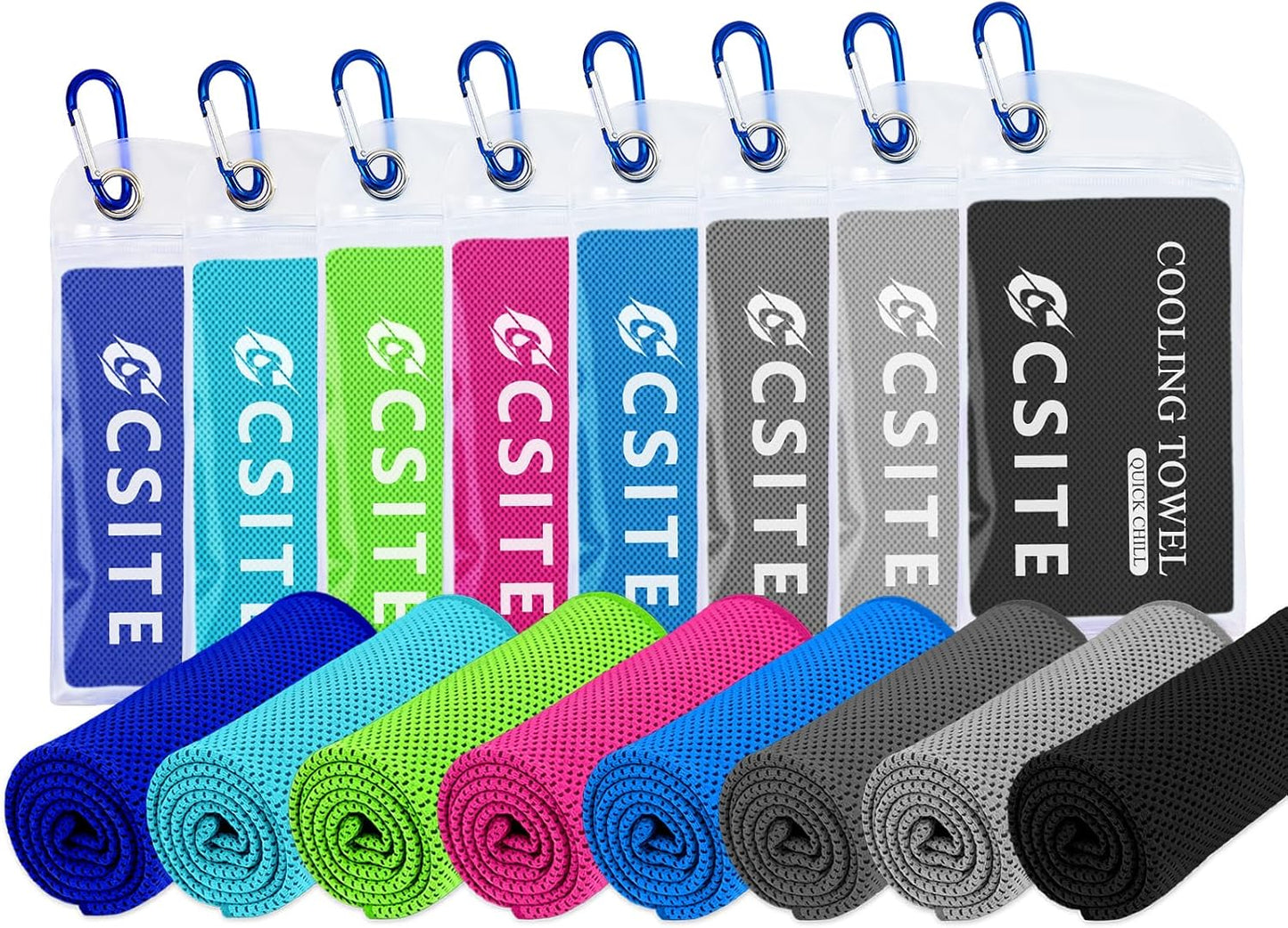 Cooling Towels for Neck and Face - 4 Pack 47x12 Inch Ice Cold Microfiber Towels, Soft & Breathable Cooling Towel for Hot Weather, Sports, Yoga, Workout, Running, Golf, Camping