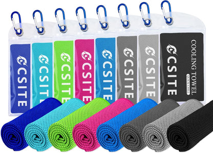 Cooling Towels for Neck and Face - 4 Pack 47x12 Inch Ice Cold Microfiber Towels, Soft & Breathable Cooling Towel for Hot Weather, Sports, Yoga, Workout, Running, Golf, Camping