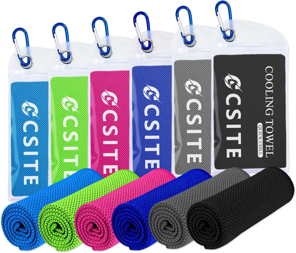 Cooling Towels for Neck and Face - 4 Pack 47x12 Inch Ice Cold Microfiber Towels, Soft & Breathable Cooling Towel for Hot Weather, Sports, Yoga, Workout, Running, Golf, Camping