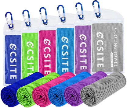 Cooling Towels for Neck and Face - 4 Pack 47x12 Inch Ice Cold Microfiber Towels, Soft & Breathable Cooling Towel for Hot Weather, Sports, Yoga, Workout, Running, Golf, Camping